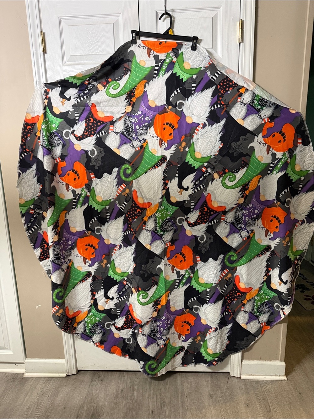 Halloween Gnome Pumpkin Print Round Tablecloth NEW 70x70